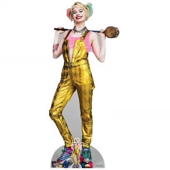 Birds of Prey Harley Quinn in Gold Jumpsuit Lifesized Cardboard Cut Out
