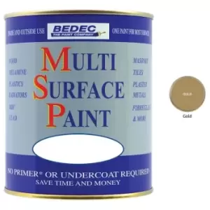 Bedec - Multi Surface Paint - Satin - Gold - 750ml - Gold