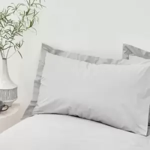 Bianca 100% Organic Cotton 200 Thread Count Oxford Pillow Case, Silver