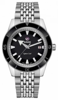 RADO XL 'Captain Cook' Stainless Steel Bracelet Black Dial Watch