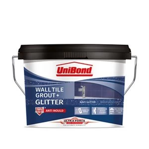 UniBond UltraForce Ready mixed Navy glitter Wall tile Grout 3.2kg Tub