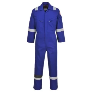 Biz Flame Mens Flame Resistant Lightweight Antistatic Coverall Royal Blue Small 32"