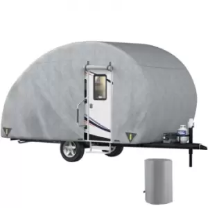 VEVOR Teardrop Trailer Cover, Fit for 10' - 12' Trailers, Upgraded Non-Woven 4 Layers Camper Cover, UV-proof Waterproof Travel Trailer Cover w/ 2 Wind