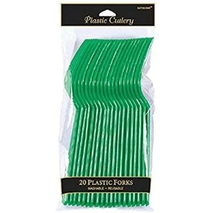 Green Forks Plastic (Pack of 20)