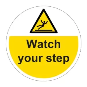 'watch Your Step' Floor Graphic (400mm Dia)