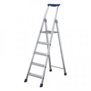 Slingsby 5 Ribbed Tread Platform Step Ladder Aluminium 358755
