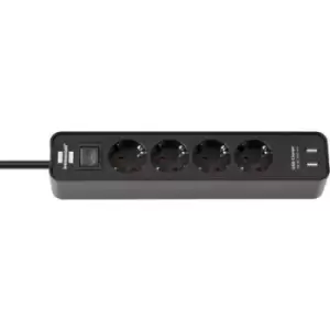 Brennenstuhl 1153240006 Power strip (+ switch) 4x Black PG connector