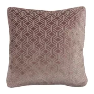 Avenue Velvet Jacquard Cushion Blush, Blush / 45 x 45cm / Polyester Filled