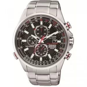 Mens Citizen Eco-drive Red Arrows A-T Radio Controlled Chronograph Stainless Steel Watch