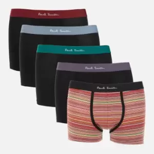 Paul Smith Mens 5-Pack Trunk Boxer Shorts - Black/Multi Stripe - S