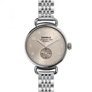 Unisex Shinola Canfield 38mm Sub Second Polished SS 7 Link Chronograph Watch