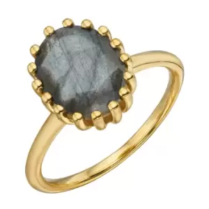 Gold Plated Sterling Silver Blue Labradorite Ring