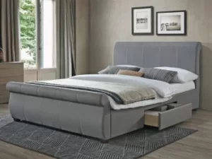 Birlea Lancaster 5ft King Size Grey Upholstered Fabric 2 Drawer Bed Frame