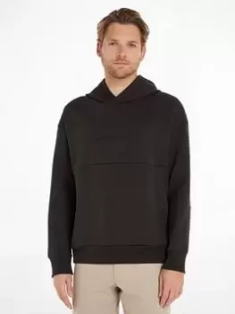 Calvin Klein Comfort Debossed Logo Hoodie, Black, Size 2XL, Men