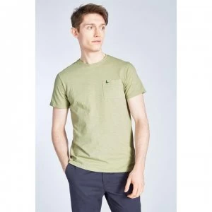 Jack Wills Ayleford Garment Dye T-Shirt - Olive