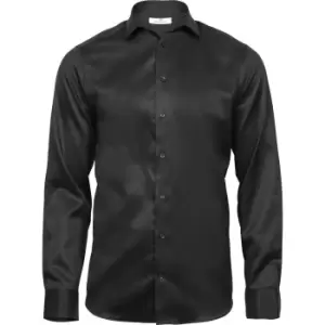 Tee Jays Mens Luxury Slim Fit Long Sleeve Oxford Shirt (M) (Black)