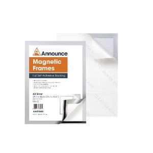 Announce Magnetic Frame A3 Silver Pack of 2 AA01843