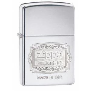Zippo Bradford PA High Polish Chrome Finish Windproof Lighter