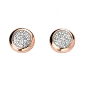 Elements Silver Pave With Rose Gold Surround Earrings E5137C