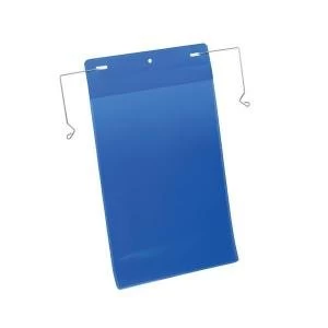 Durable A4 Portrait Pocket with Wire Hanger Dark Blue Pack of 50