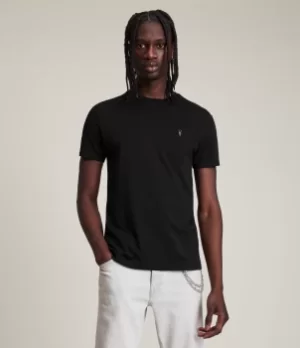AllSaints Mens Cotton Regular Fit Tonic Crew T-Shirt, Black, Size: XS
