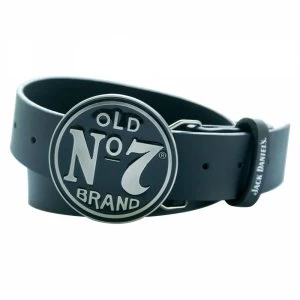 JACK DANIEL'S Leather Belt with Classic Old No. 7 Circular Black Belt Buckle, Extra Large