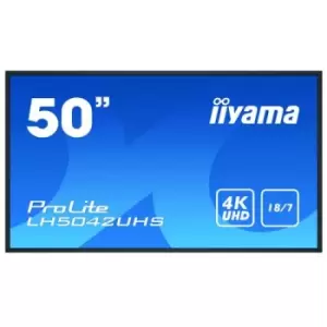 iiyama LH5042UHS-B3 signage display Digital A-board 125.7cm (49.5") VA 500 cd/m 4K Ultra HD Black Android 8.0 18/7