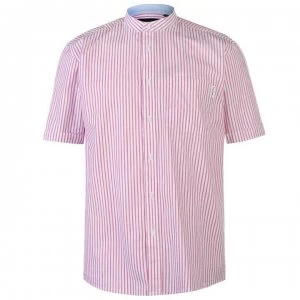 Pierre Cardin Bengal Stripe Short Sleeve Shirt Mens - White/Pink