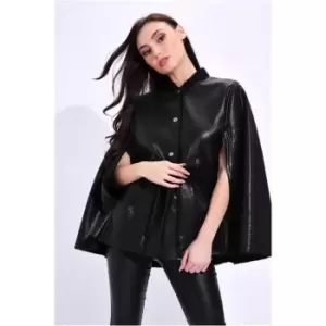 I Saw It First Belted Cape Coat - Black