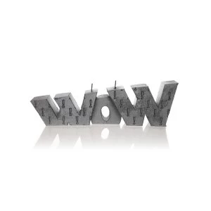 Steel WOW Sign Candle