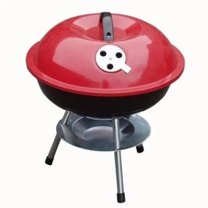 Redwood Mini Portable Barbecue With Enameled Red Finish