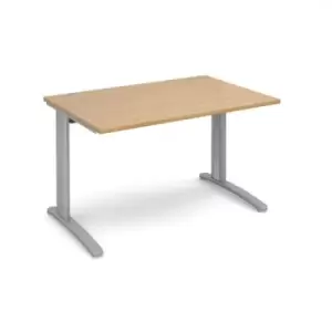 Office Desk Rectangular Desk 1200mm Oak Tops With Silver Frames 800mm Depth TR10