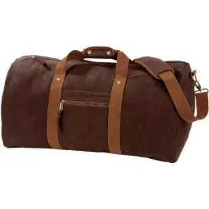 Vintage Canvas Holdall Duffle Bag - 45 Litres (Pack of 2) (One Size) (Vintage Brown) - Quadra