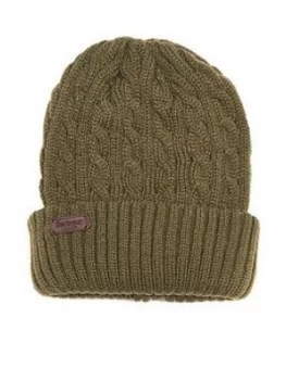 Barbour Balfron Cable Knit Beanie - Olive