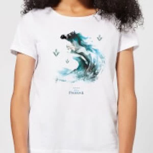 Frozen 2 Nokk Water Silhouette Womens T-Shirt - White - L