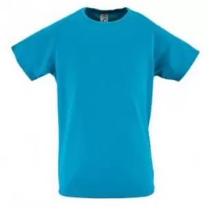 SOLS Childrens/Kids Sporty Unisex Short Sleeve T-Shirt (6yrs) (Aqua)
