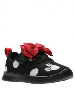 Clarks Ath Bow Toddler Girls Trainers - Black, Size 6.5 Younger