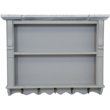Charles Bentley - Grey Loxley Kitchen Wall Shelving Display Unit Dresser Top - Grey