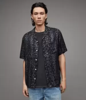 AllSaints Mens Gothen Shirt, Jet Black, Size: XL