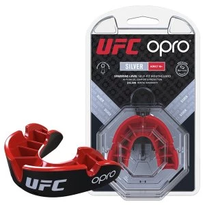 UFC Silver Mouthguard by Opro Black/Red Youths