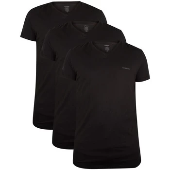Diesel 3 Pack Jake Plain Logo V-Neck T-Shirts mens in Black - Sizes UK XS,UK S