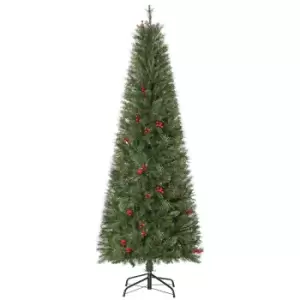 Artificial Christmas Tree with Red Berries 6ft, Green