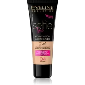 Eveline Cosmetics Selfie Time Foundation and Concealer 2 in 1 Shade 04 Natural 30ml
