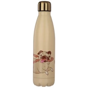 Mopps Pug Reusable Stainless Steel Hot & Cold Thermal Insulated Drinks Bottle 500ml