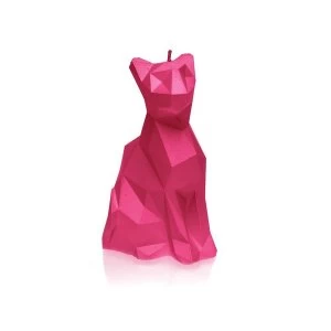Dark Pink Low Poly Cat Candle