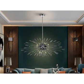 Schuller Evasion - Dimmable Pendant Light Spherical, Chrome, Remote Control, 9x G9