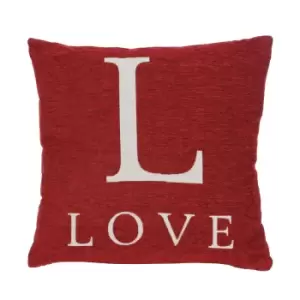 "Love" Red Filled Cushion 45x45cm