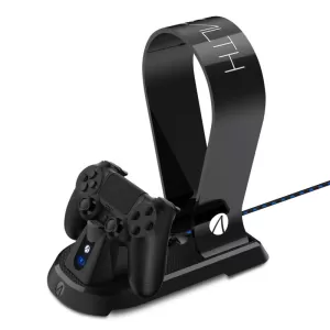 STEALTH SP-C60 Black Charging Station with Headset Stand for PS4