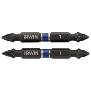 IRWIN Impact Double-Ended Screwdriver Bits Pozi PZ1 60mm (Pack 10)