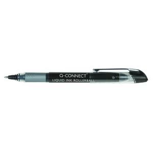 Q-Connect Liquid Ink Rollerball Pen Fine Black Pack of 10 KF50139